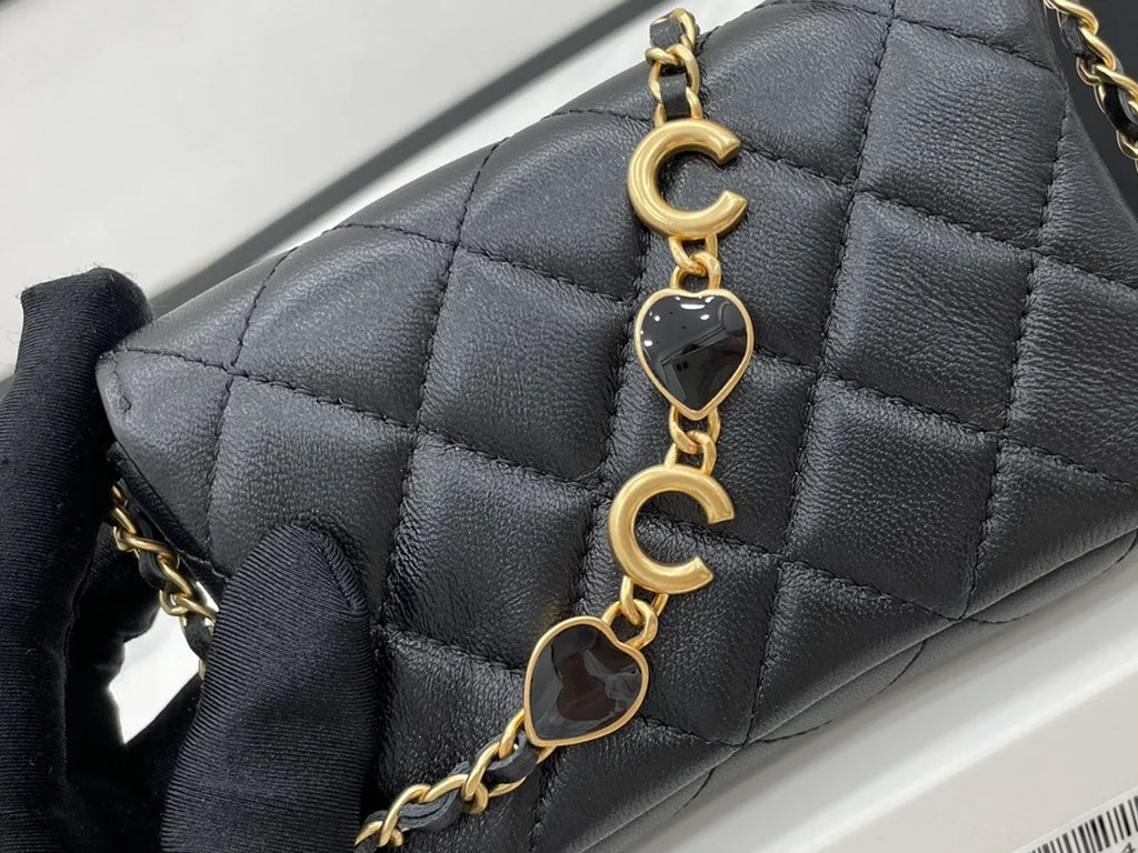 Black Mini Flap Bag W1170