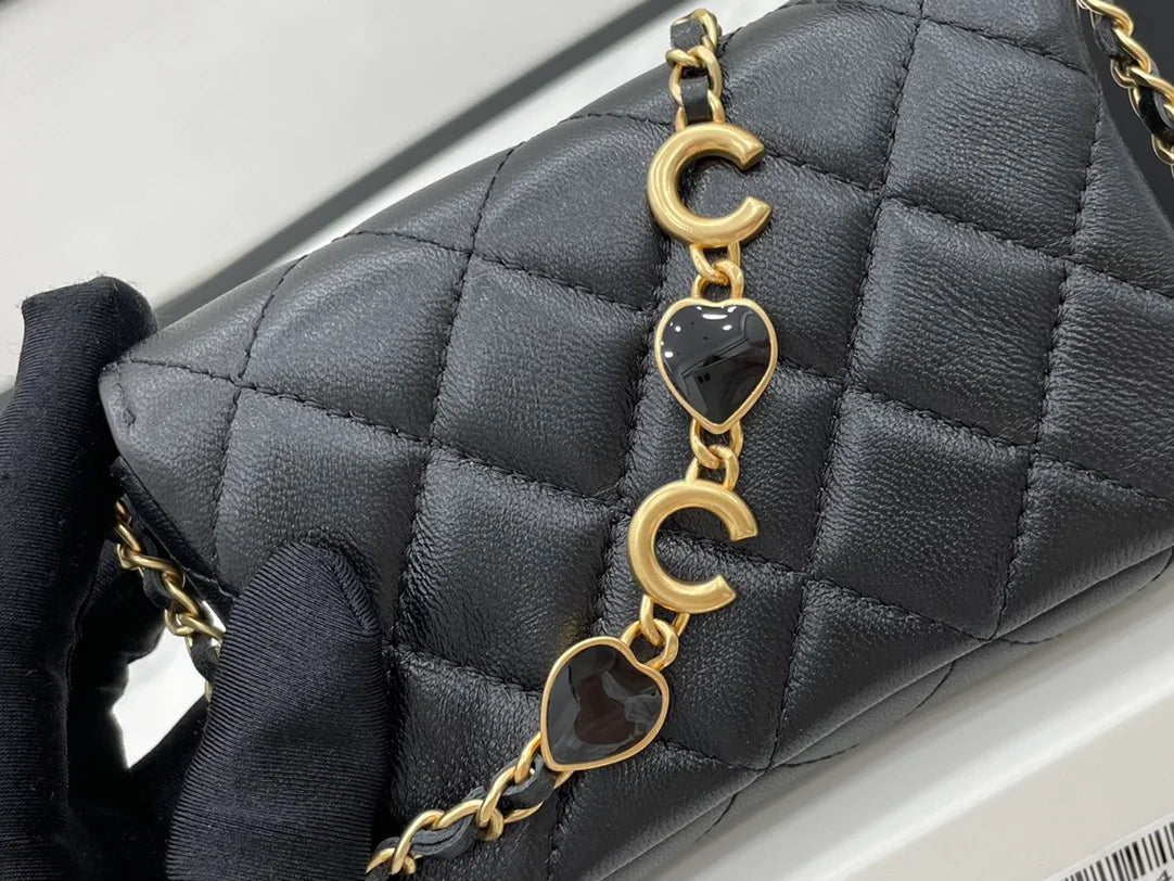 Black Mini Flap Bag W1170