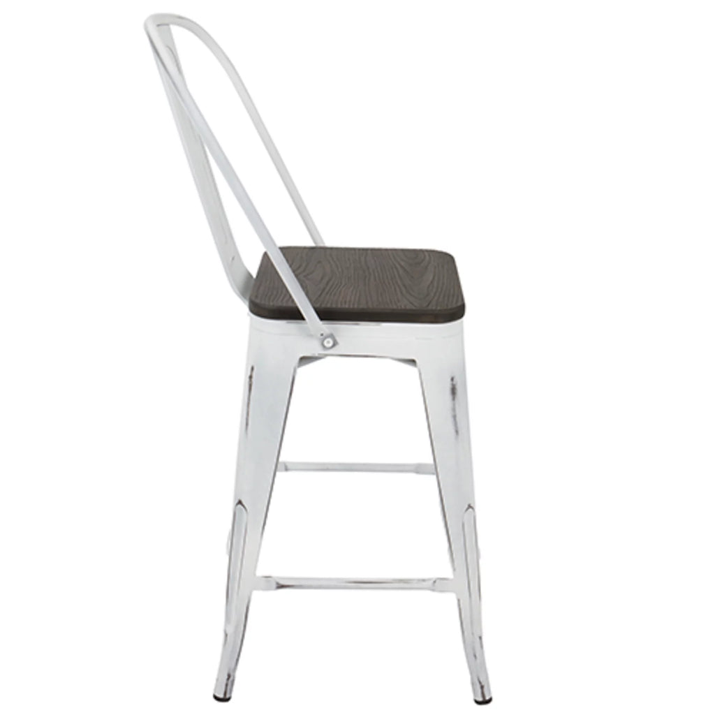 High Back Counter Stool Set of 2 M9427