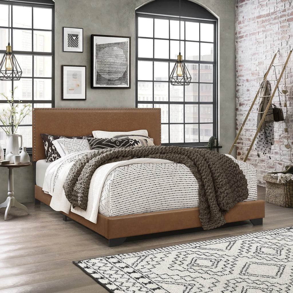 Charcoal Faux Leather Queen Bed D348350