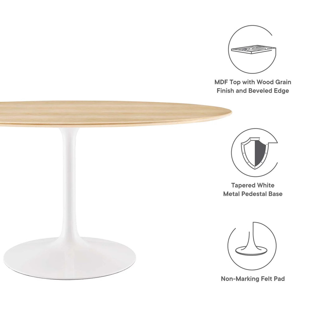 60" Oval Natural Wood Grain Dining Table K36190
