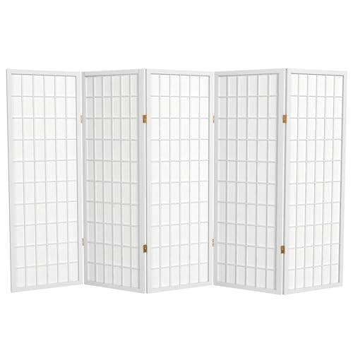 White 3 Panels 4 ft. Short Window Pane Shoji Screen U732