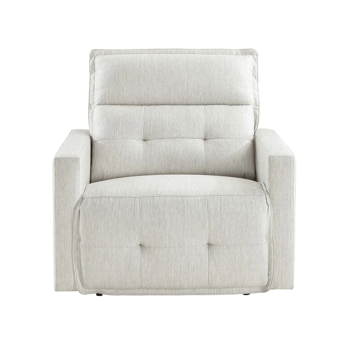 White Fabric Power Reclining Chair with Power Headrest G28516