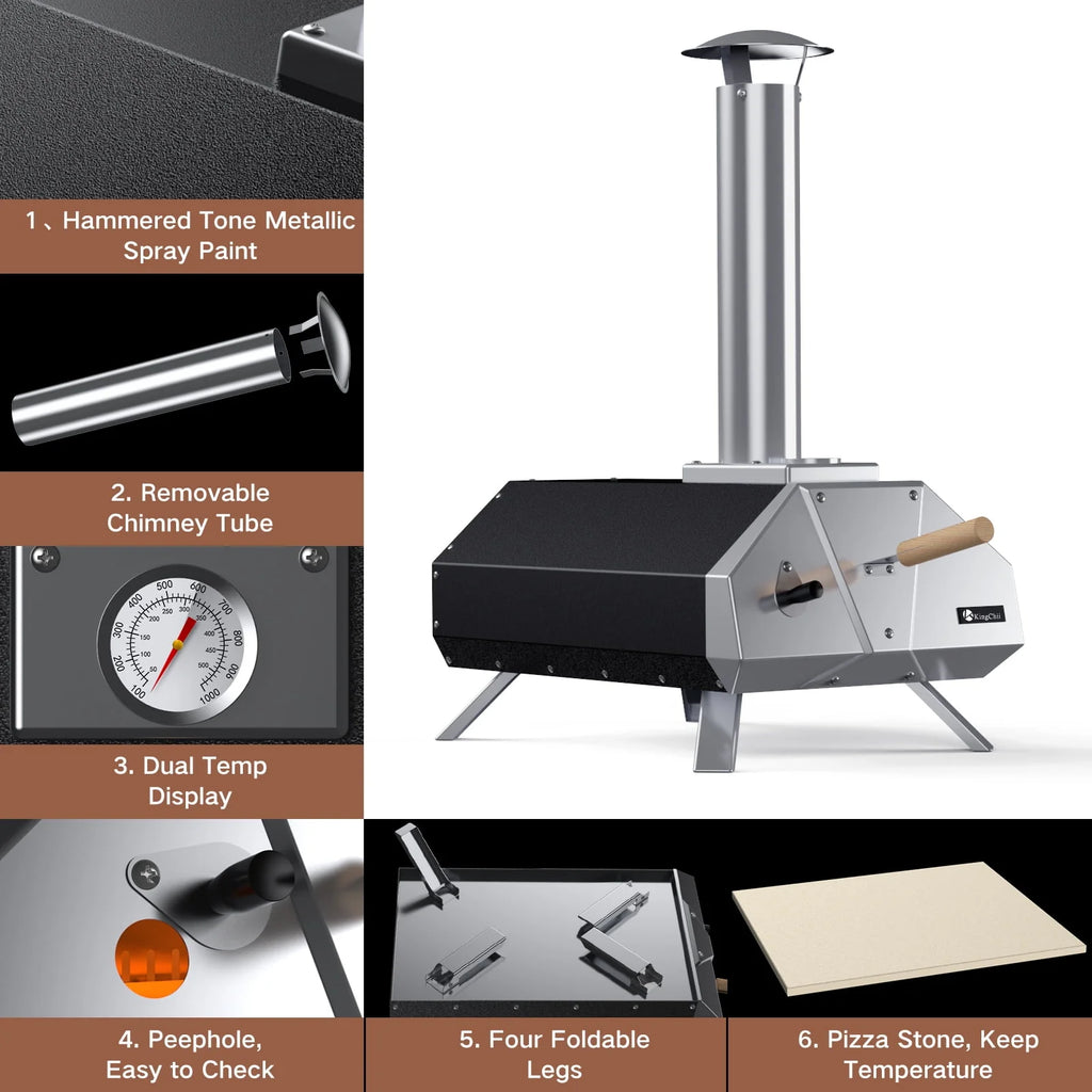 13 Wood Pellet Stainless Steel Pizza Oven with Foldable Legs S219