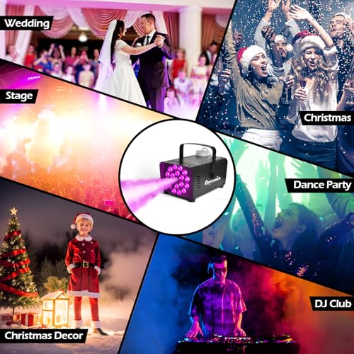 500W Fog Machine with LED Lights and Remote Control N7386