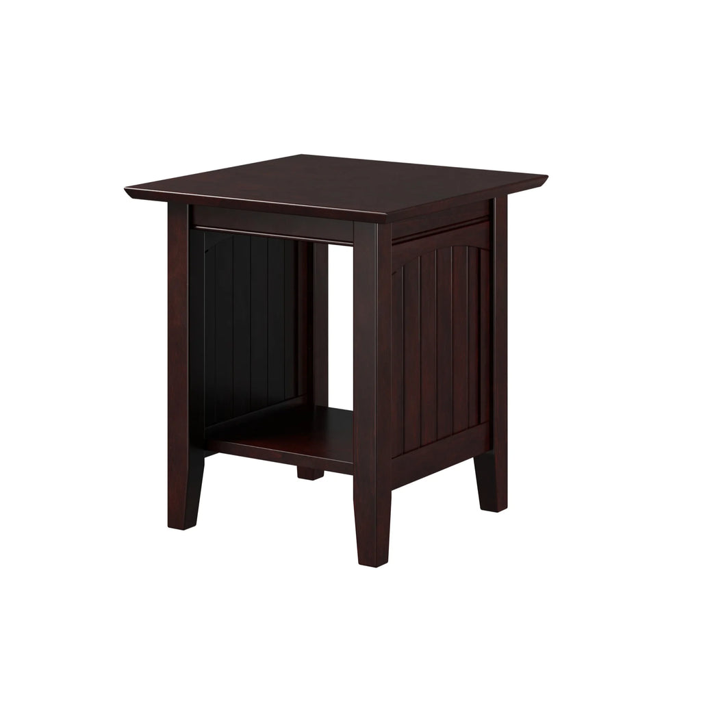 Solid Hardwood End Table Set of 2 Black Espresso Y42226