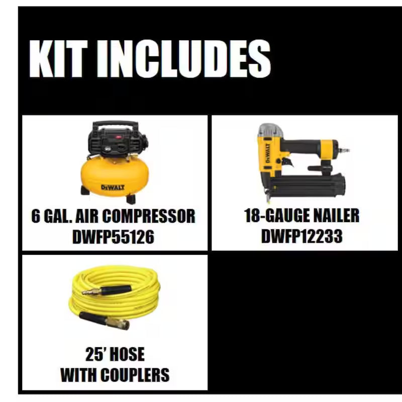 6 Gal. Brad Nailer and Pancake Air Compressor Combo Kit V46112