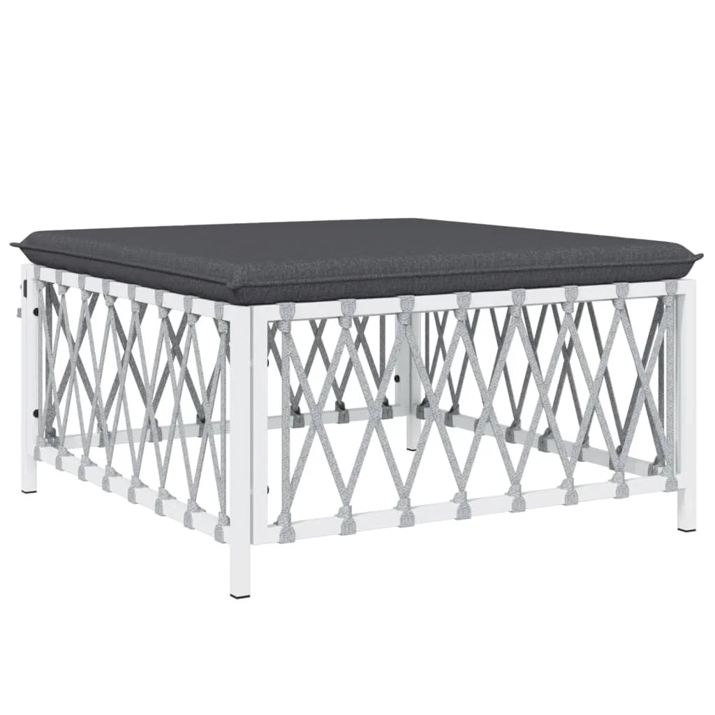 4 Piece Patio Set with Cushions White Steel P512896