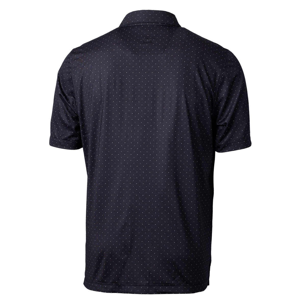 Men's Black Double Dot Print Stretch Polo V430
