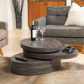 Oval Rotating Wood Coffee Table L916401
