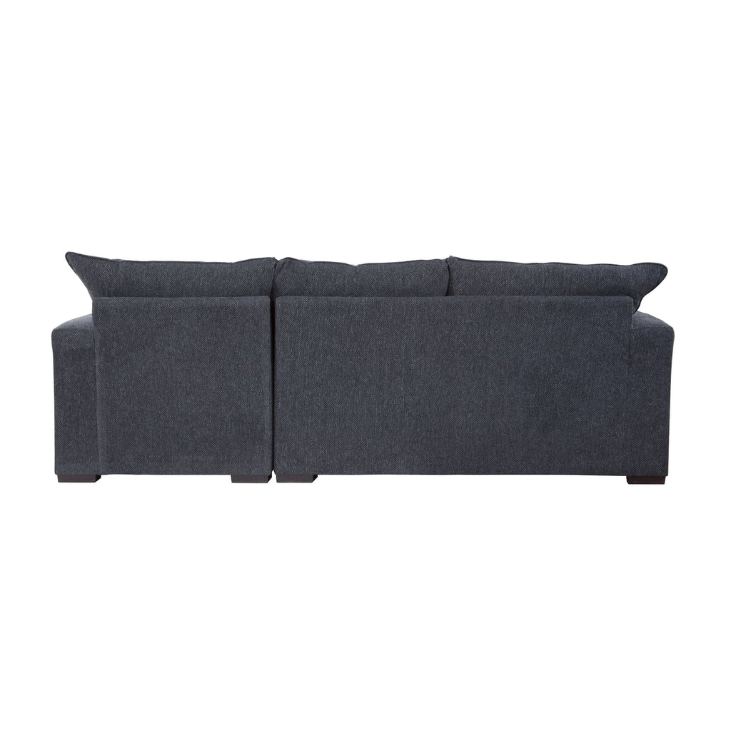 Charcoal Two Piece Sectional Sofa with Three Throw Pillows R4627
