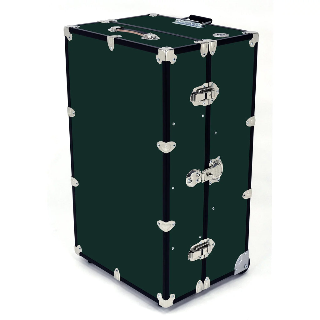 Forest Green Travel Trunk with Mounted Wheels V922982