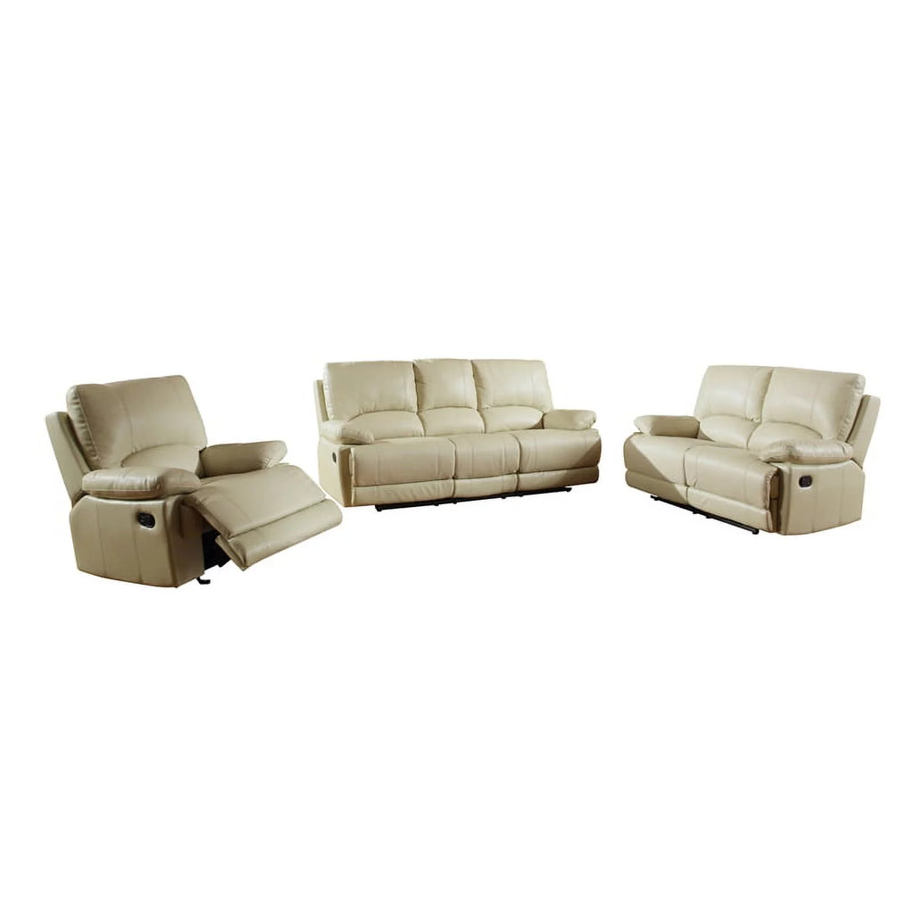 Beige Faux Leather Sofa Set L2312