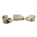 Beige Faux Leather Sofa Set L2312