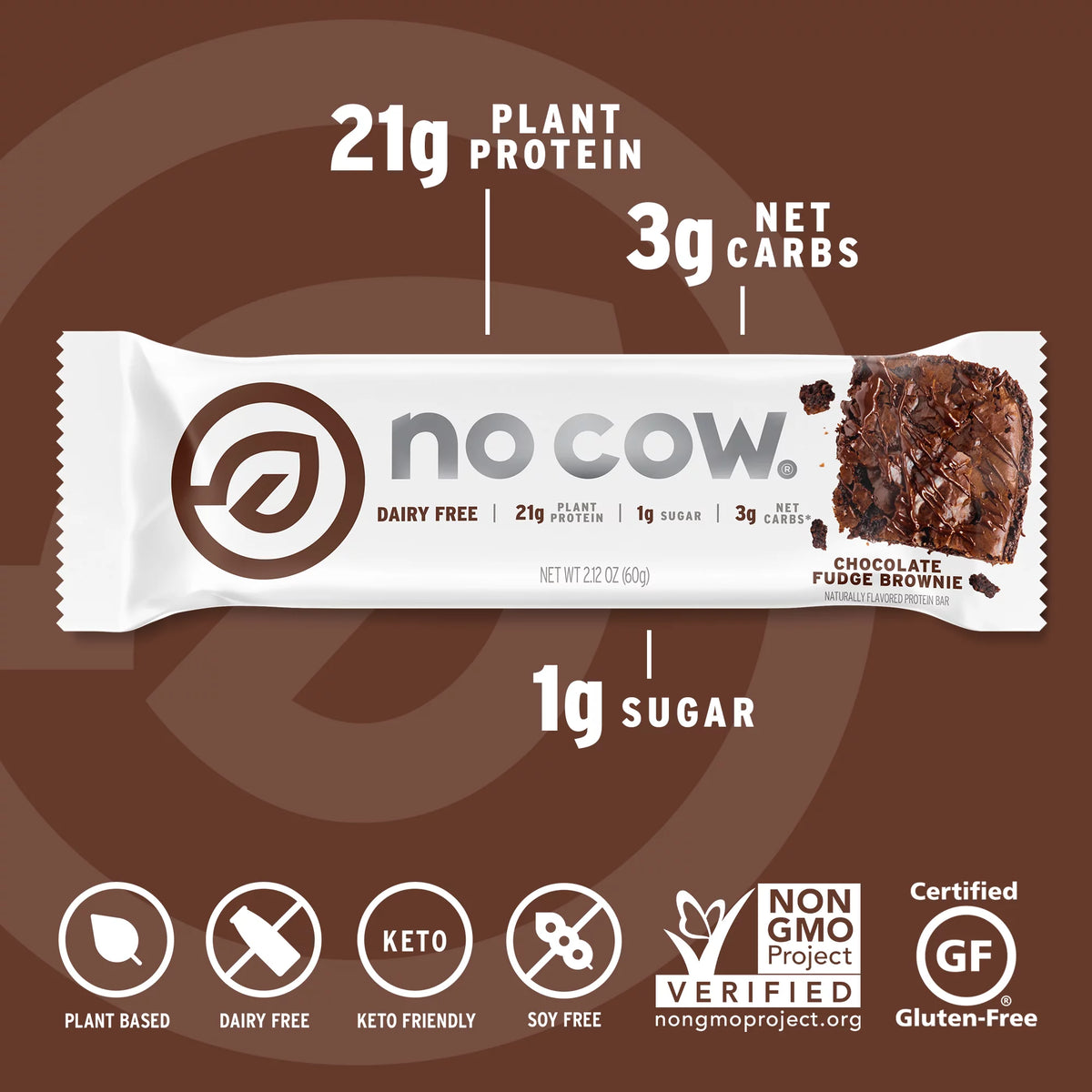 Vegan Protein Bars Chocolate Fudge Brownie Box of 12 P98755
