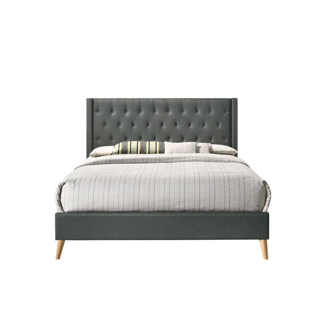 Gray Full Tufted Panel Bed G38827