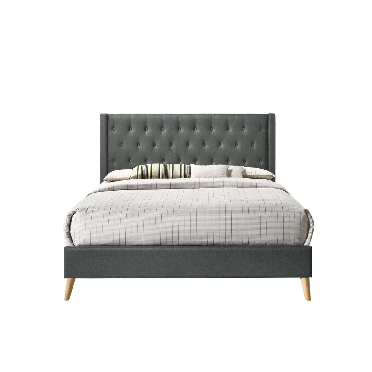 Gray Full Tufted Panel Bed G38827