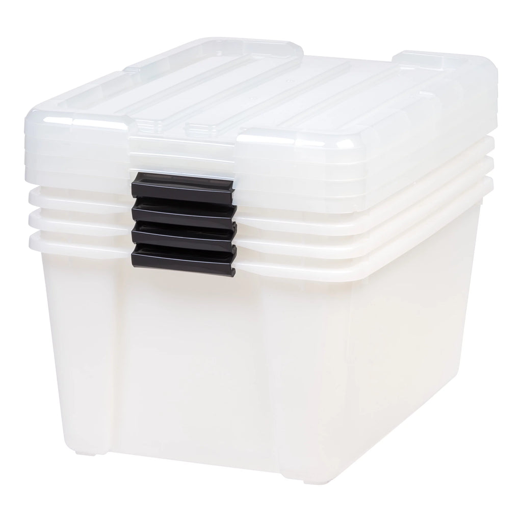45 Qt Pearl Latch Storage Bin with Lid, Set of 4 V35318