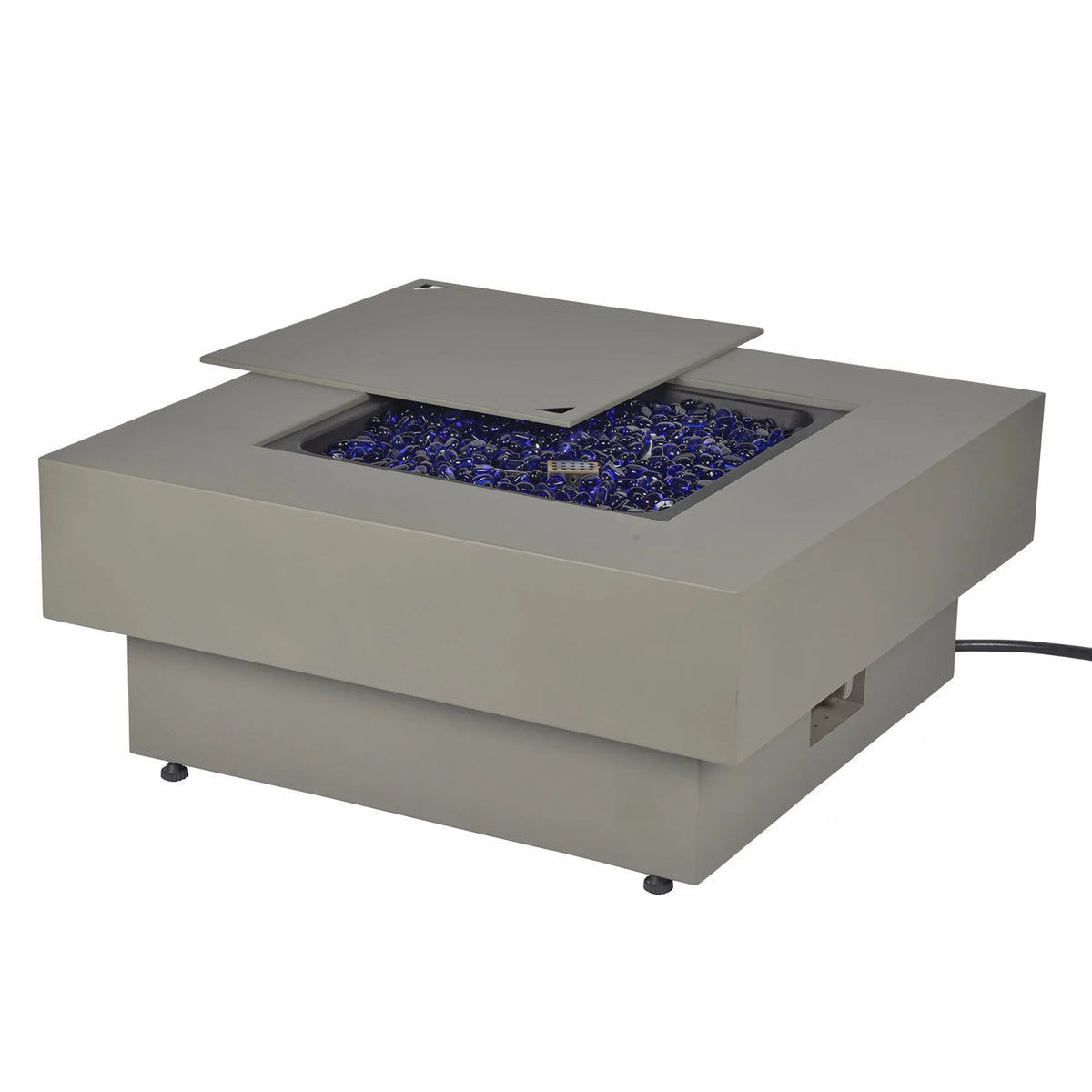 Round 50,000 BTU Gas Fire Pit Table with Lid P9801