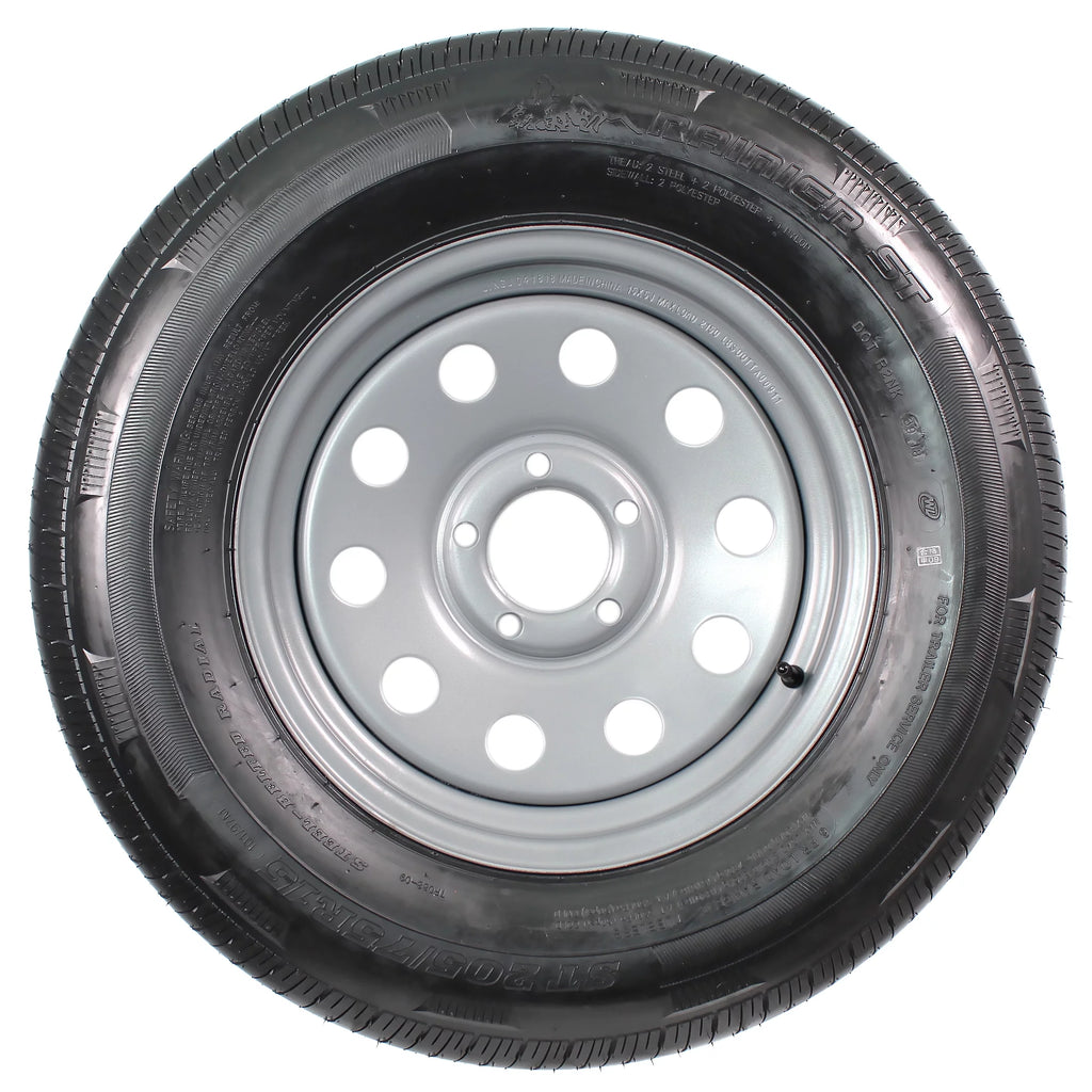 ST205/75R15 Trailer Tire with Silver Modular Wheel Rim M200