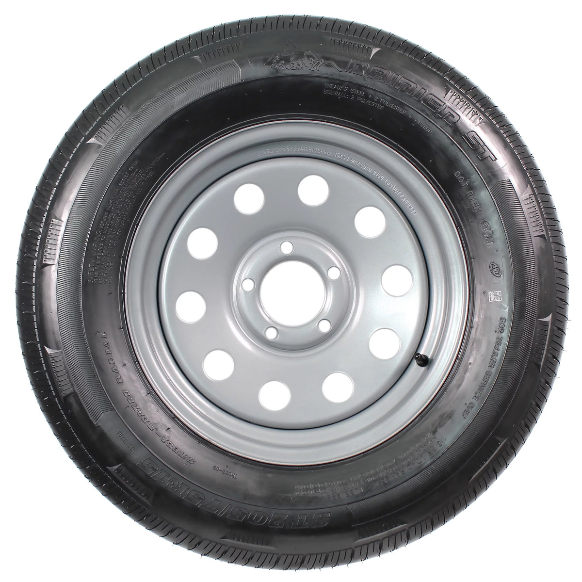 ST205/75R15 Trailer Tire with Silver Modular Wheel Rim M200
