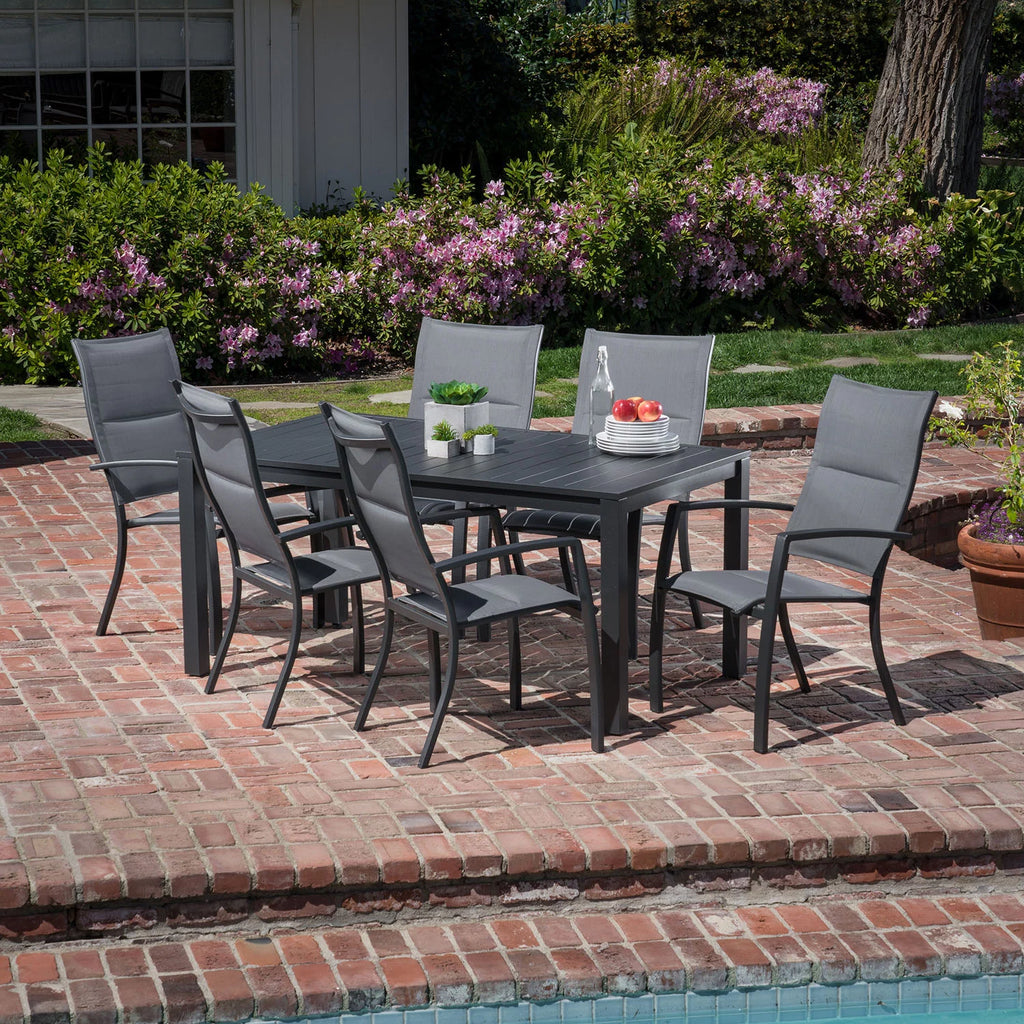 7-Piece Gray Aluminum Outdoor Dining Set I55051