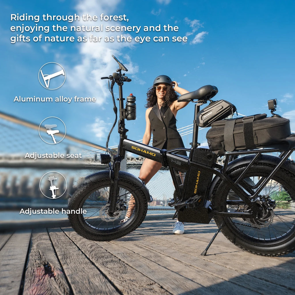 20 Fat Tire Folding Electric Bike 750W 48V 15Ah M8339