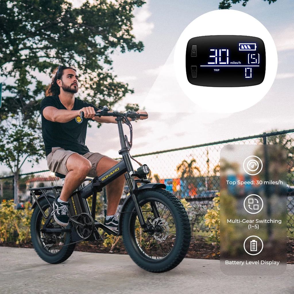 20 Fat Tire Folding Electric Bike 750W 48V 15Ah M8339