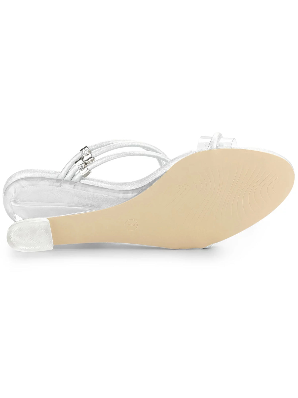 Clear Glass Heel Wedge Sandals N383
