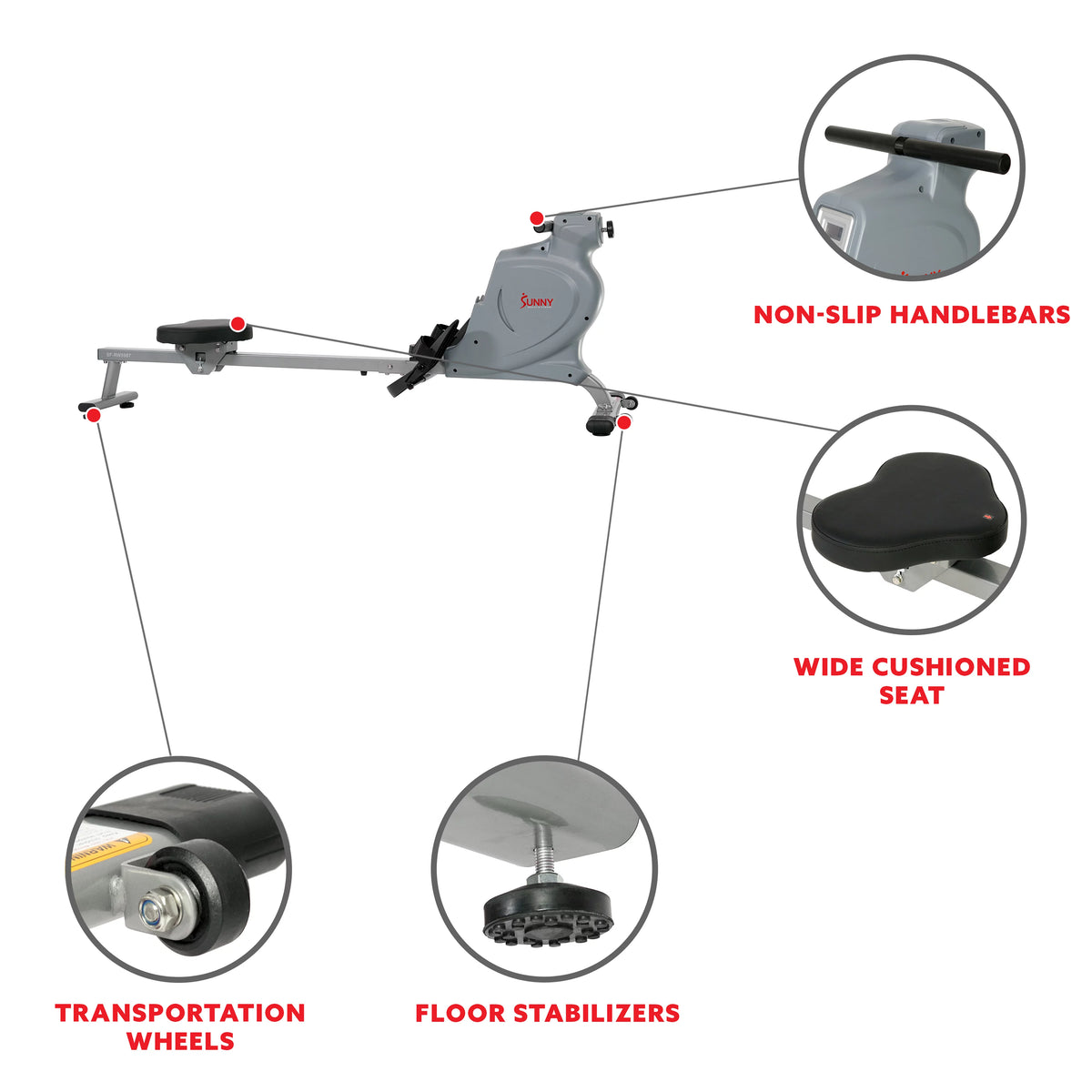 Space Efficient Magnetic Resistance Rowing Machine M655