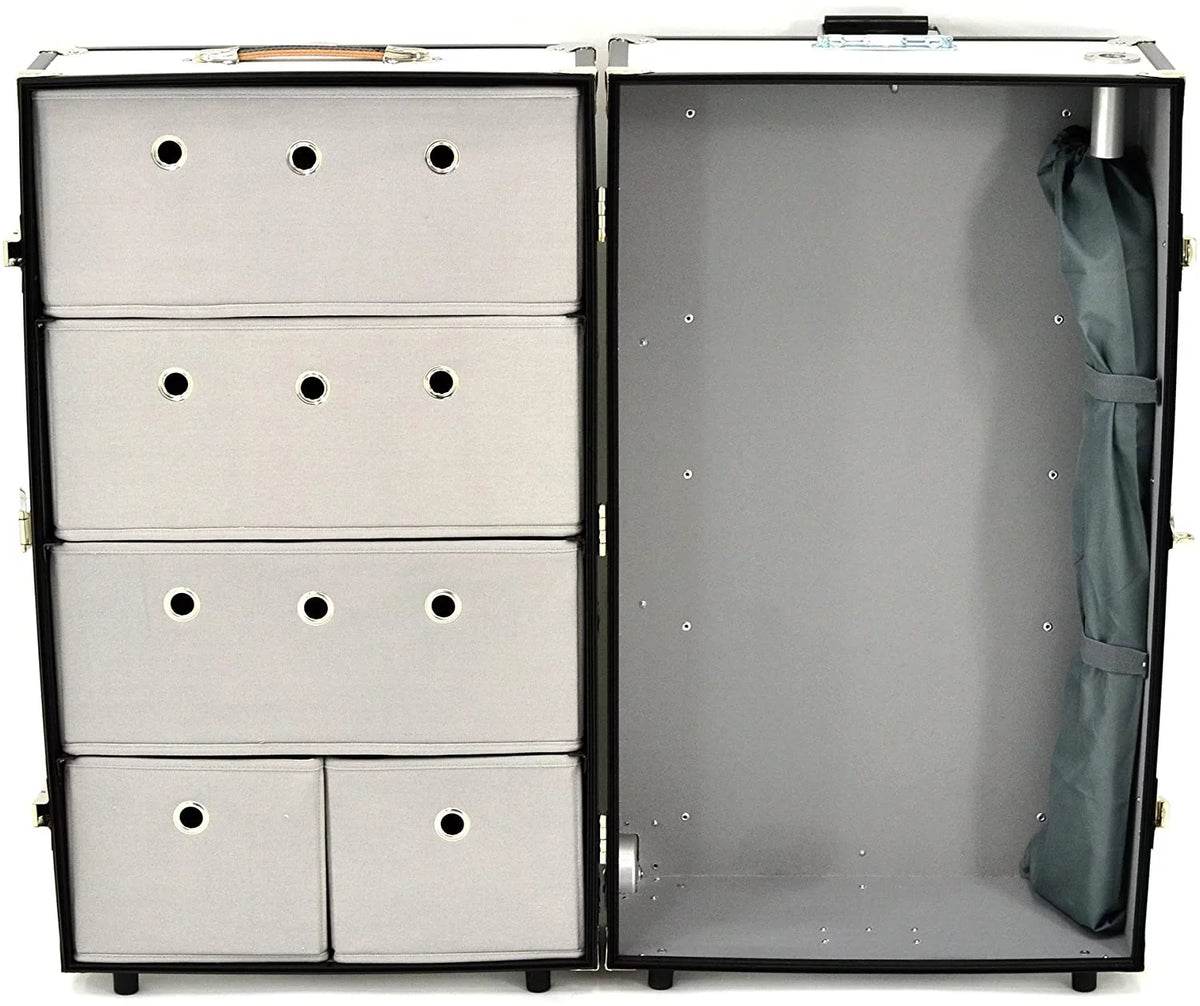 Forest Green Travel Trunk with Mounted Wheels V922982