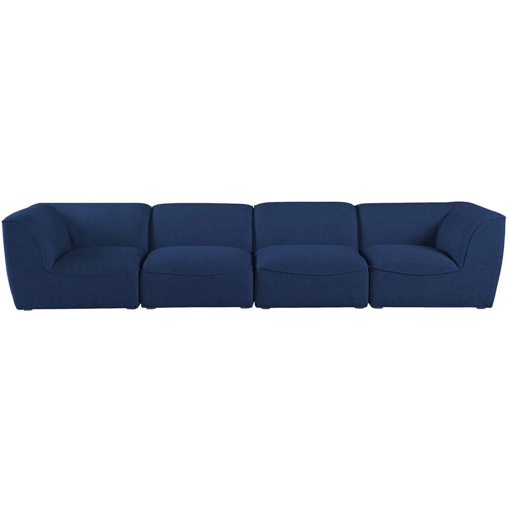 Navy Linen Textured Modular Sofa B12189