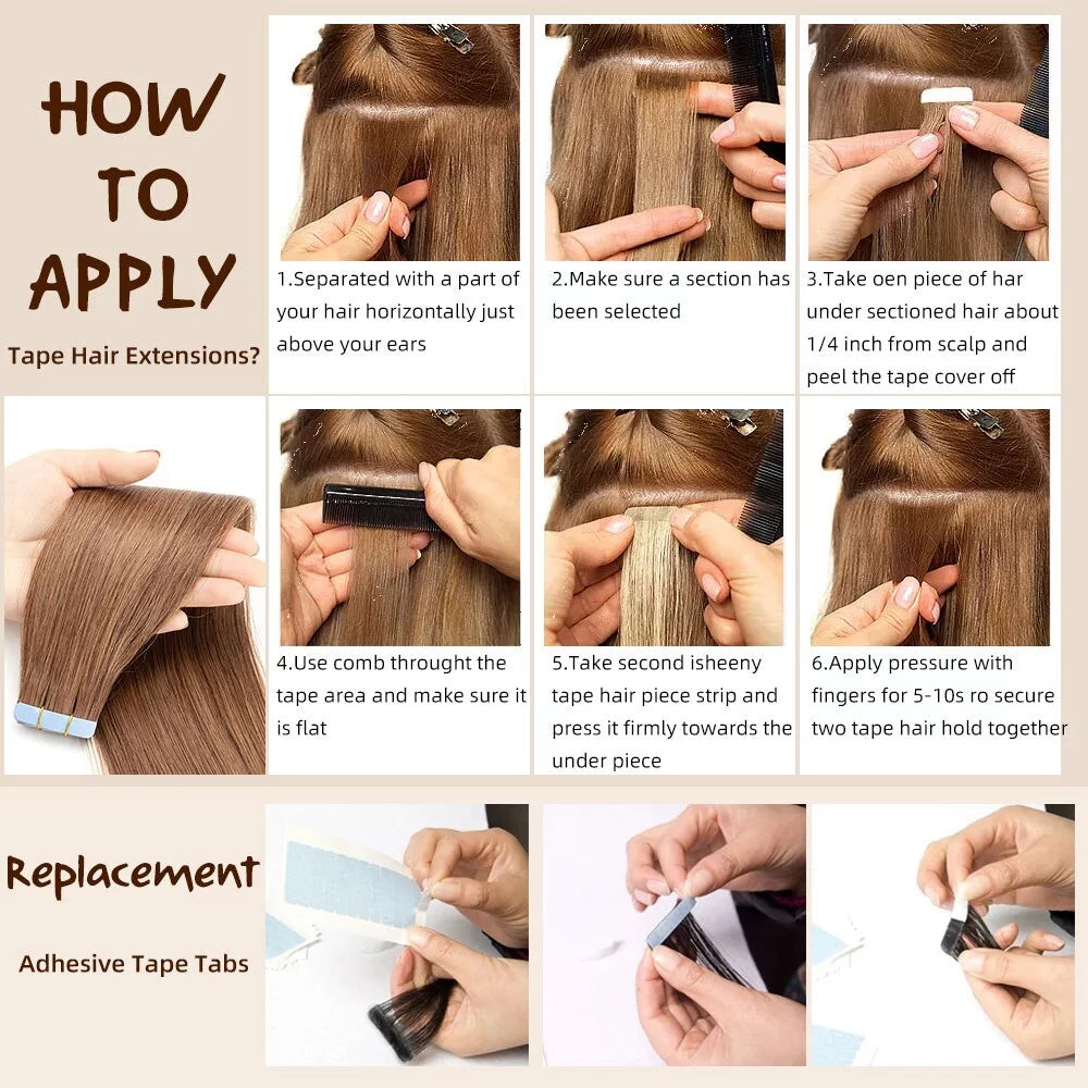 Ombre Tape In Human Hair Extensions 20pcs/pack J465
