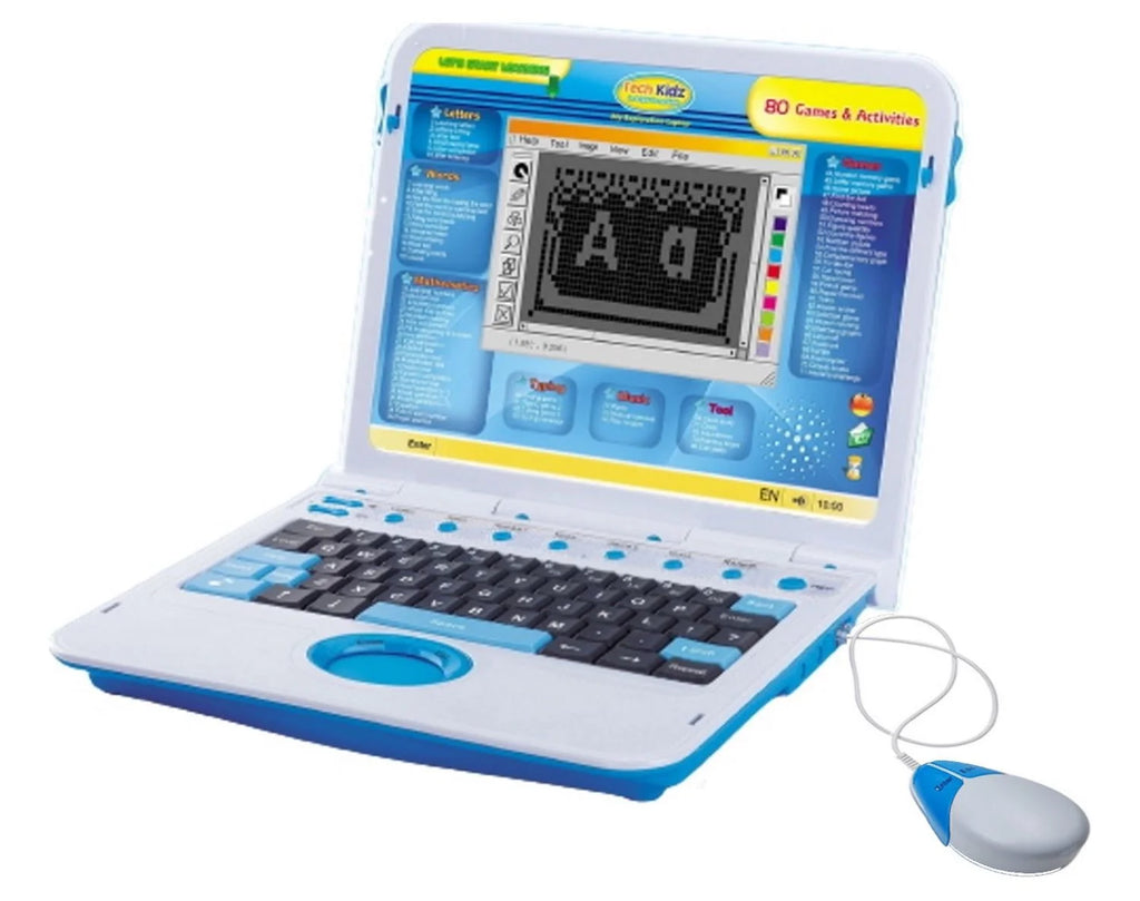 Blue Educational Interactive Toy Computer with 80 Games and LCD Screen G241