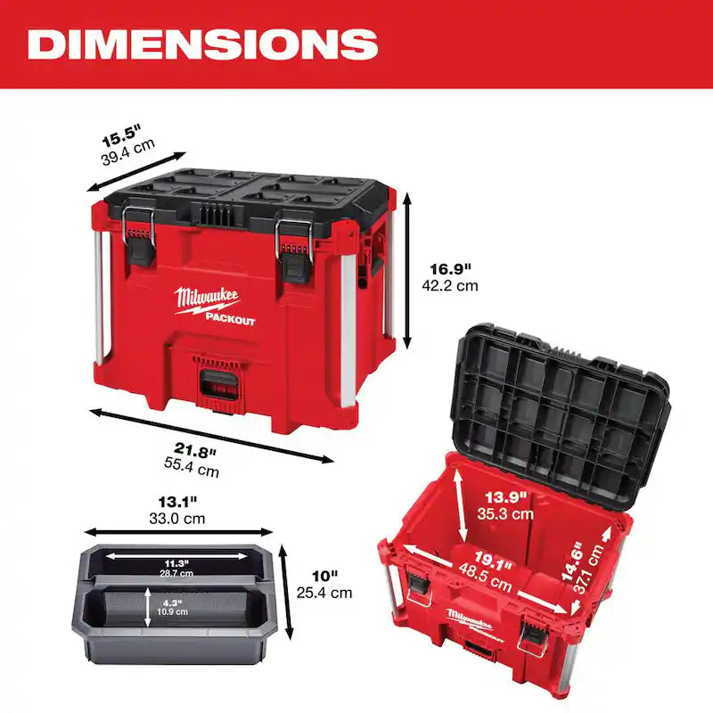 22 in. XL Tool Box and 19 in. Tool Tray F500