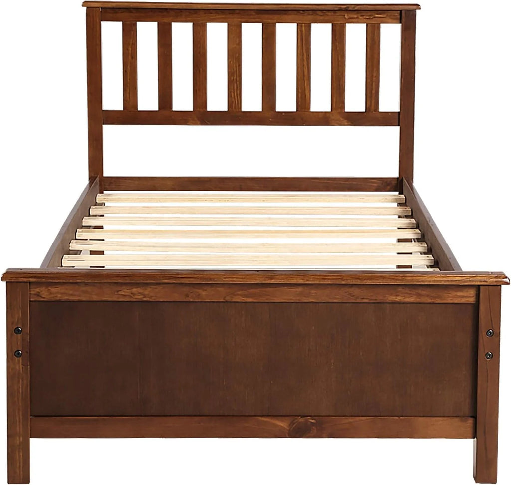 Wood Platform Bed Frame with Headboard and Footboard K9250