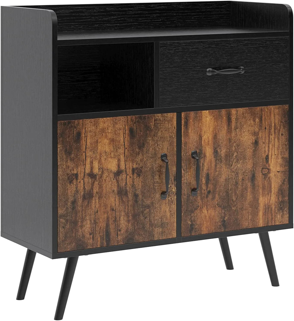 Cabinet with 1 Drawer 2 Doors 1 Open Shelves Free Standing Cupboard with 4 Legs G903649