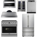 36 Electric Range, Range Hood, Refrigerator, Dishwasher, Microwave and Wine Cooler E697