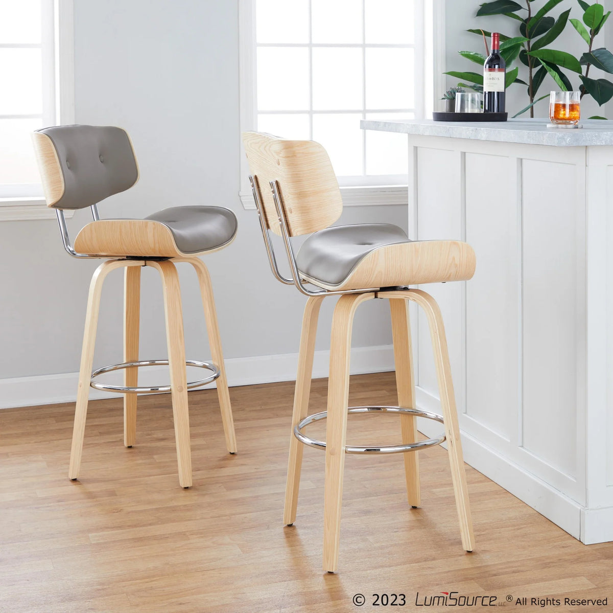 30" Swivel Barstool Set of 2 L5059