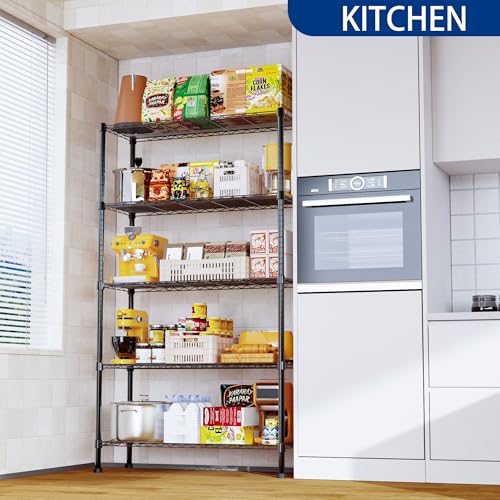5-Wire Metal Storage Rack Adjustable Shelves T8434