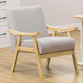 Mid Century Upholstered Accent Chair with Solid Wood Armrest L2103