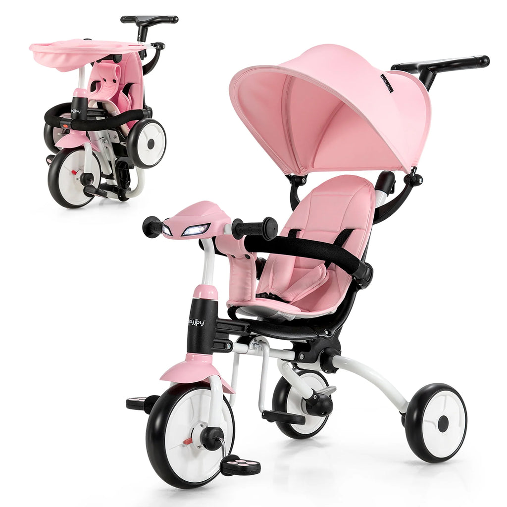 Folding Baby Tricycle Toddler Bike Stroller Gray H199079