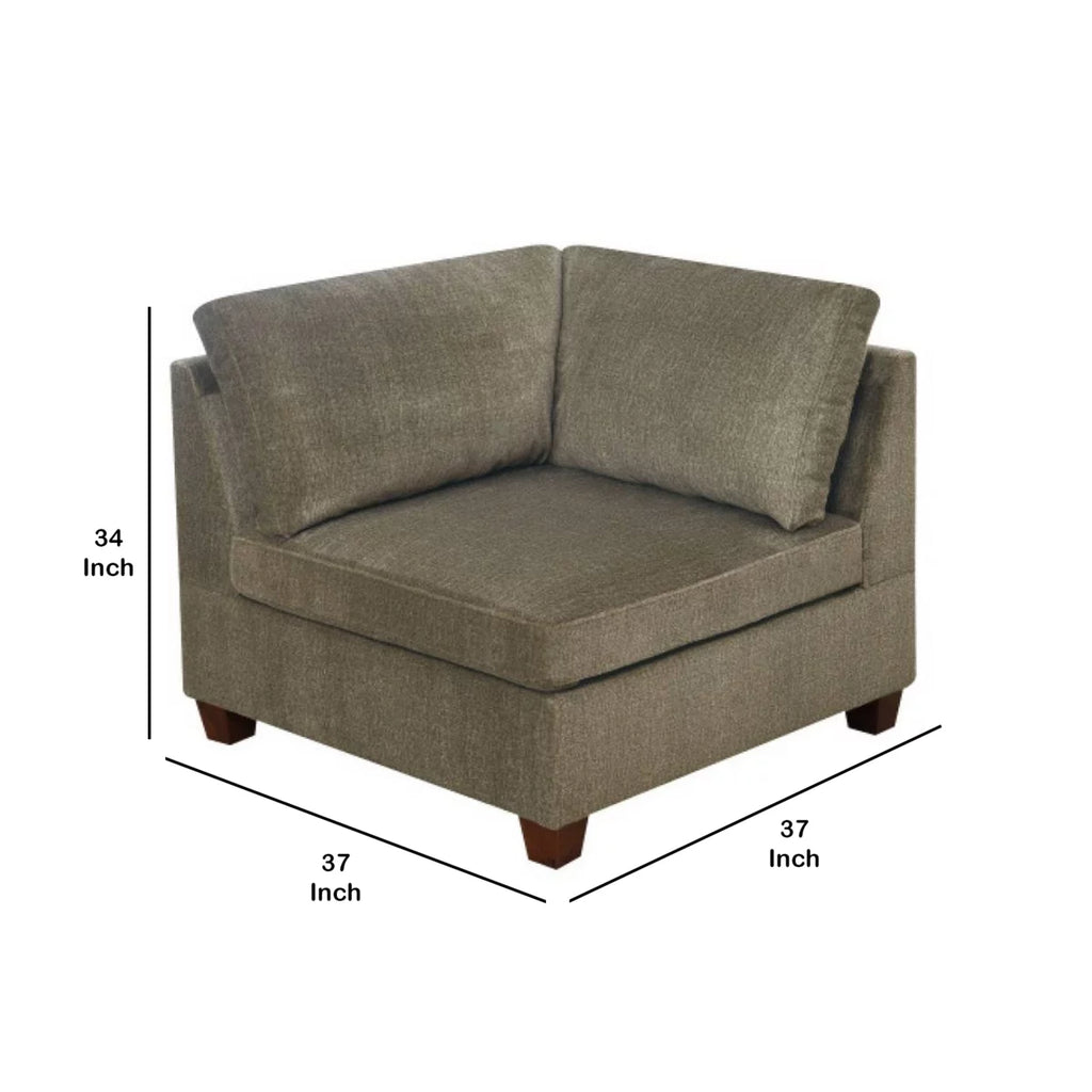 37 Inches Fabric Upholstered Wooden Corner Wedge E39951