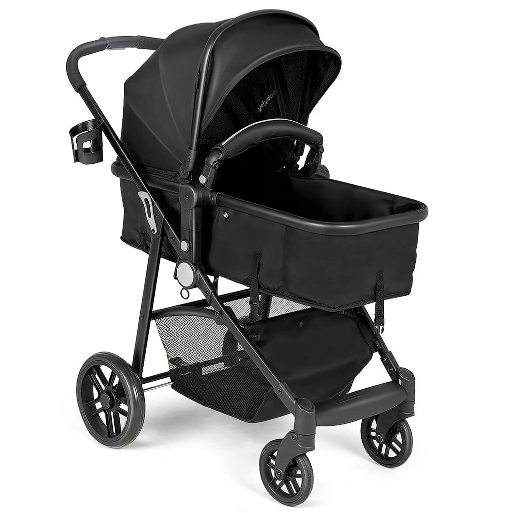 2 In 1 Foldable Baby Stroller Black D3236