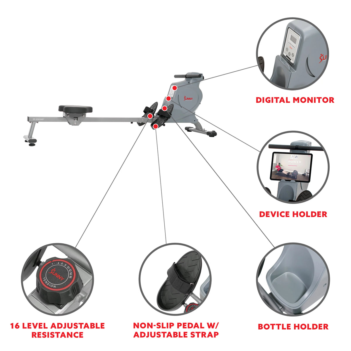 Space Efficient Magnetic Resistance Rowing Machine M655