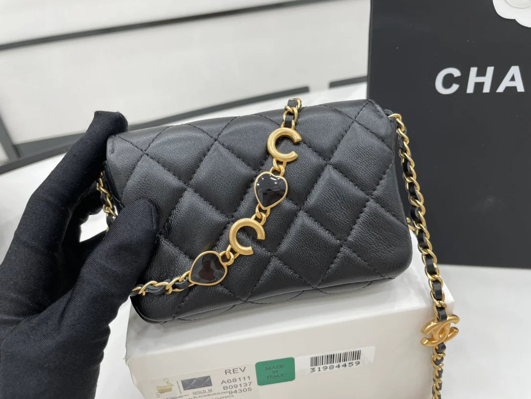 Black Mini Flap Bag W1170