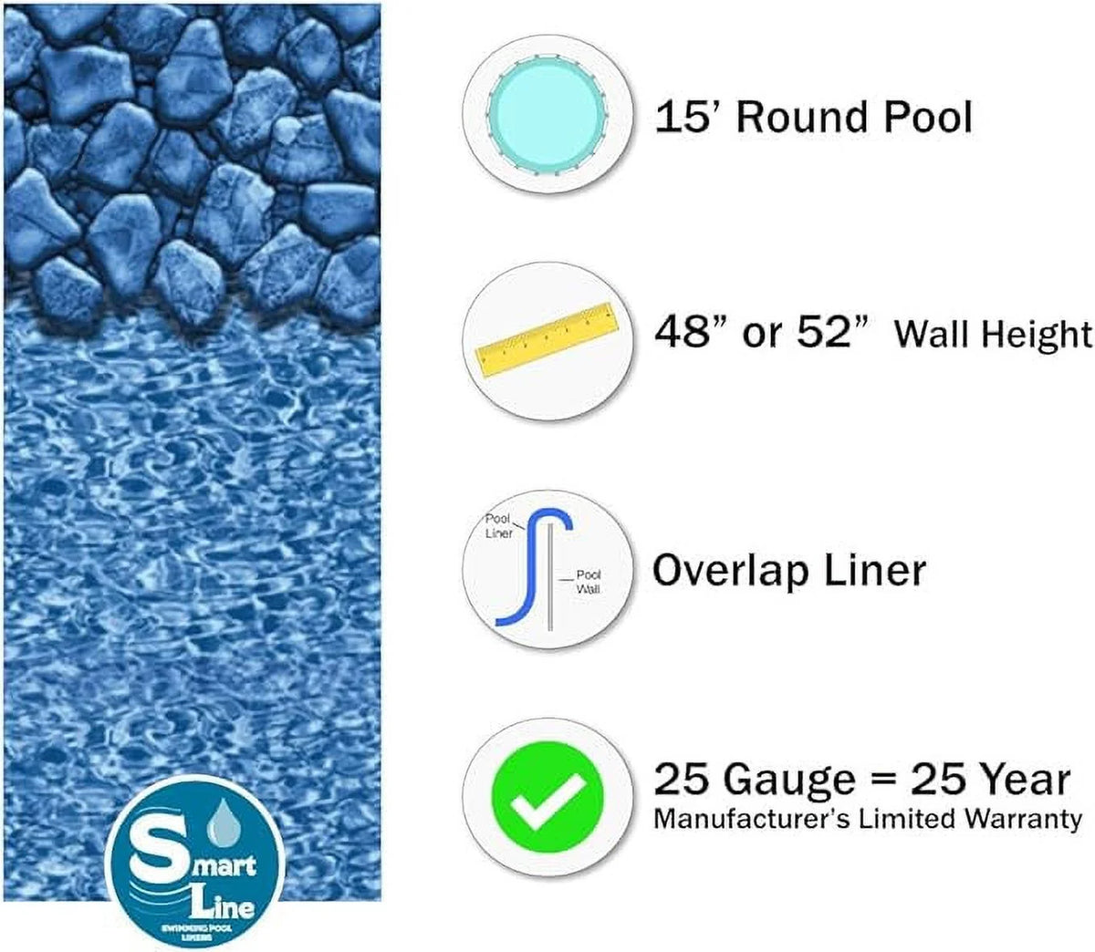 15' Round 52 Wall Above-Ground Swimming Pools C88052