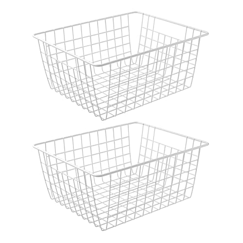 White Wire Storage Baskets Set of 4 G4649