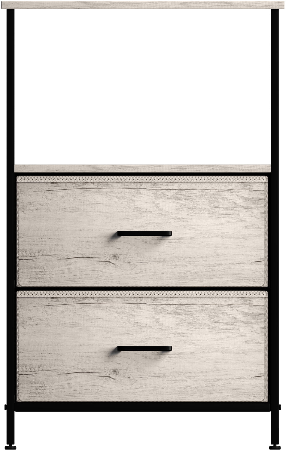3 Drawer Nightstand with Steel Frame and Wood Top B926