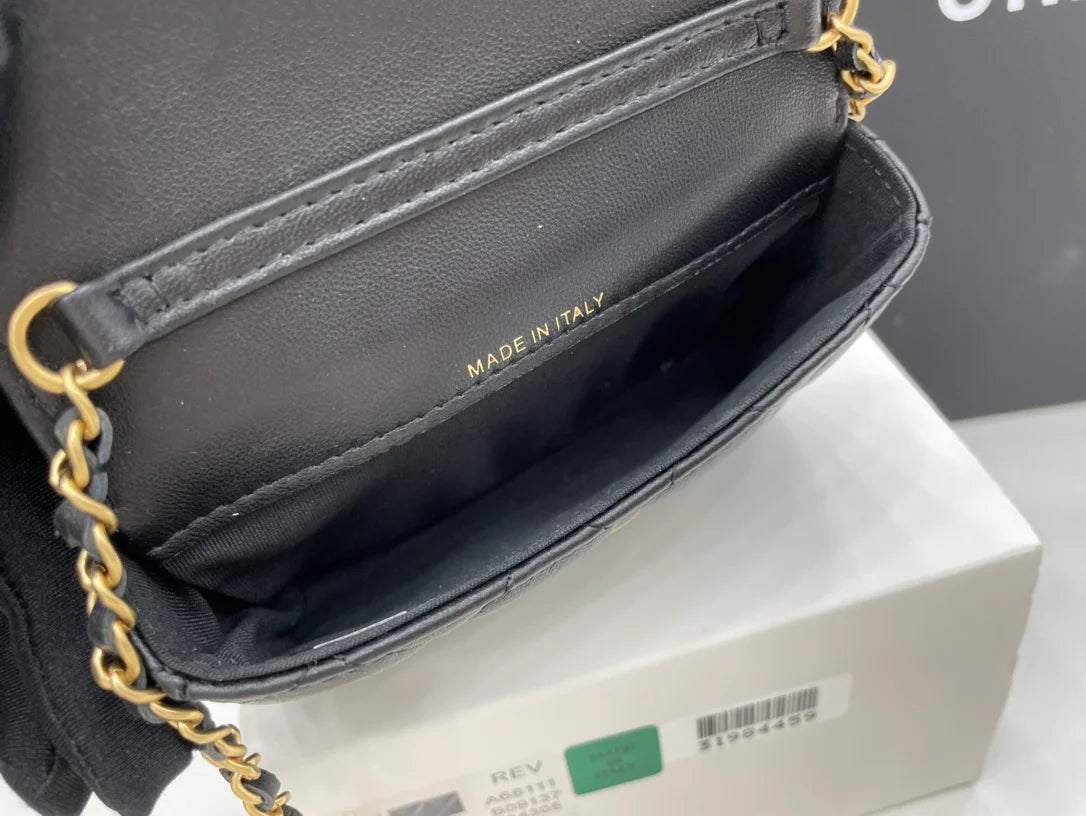 Black Mini Flap Bag W1170